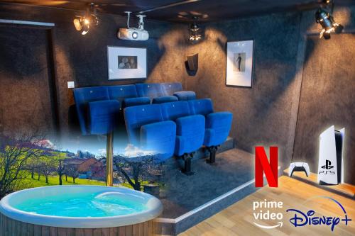 Maison d'hôtes avec cinéma privé et bain nordique chauffé